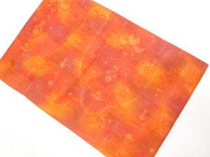 未使用品　花更紗模様織り出し　名古屋帯